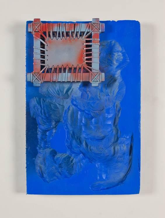 Untitled (Blue Monochrome with Orange Leather Object)